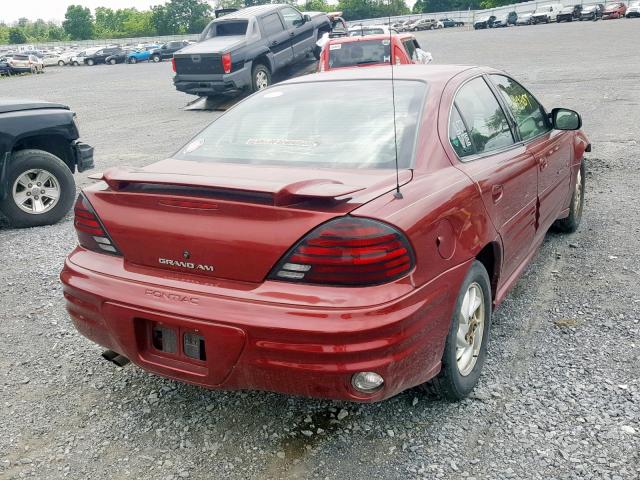 1G2NF52E21M514828 - 2001 PONTIAC GRAND AM S RED photo 4