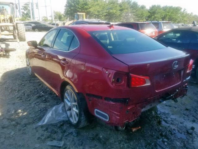 JTHCF5C21B5051985 - 2011 LEXUS IS 250 RED photo 3