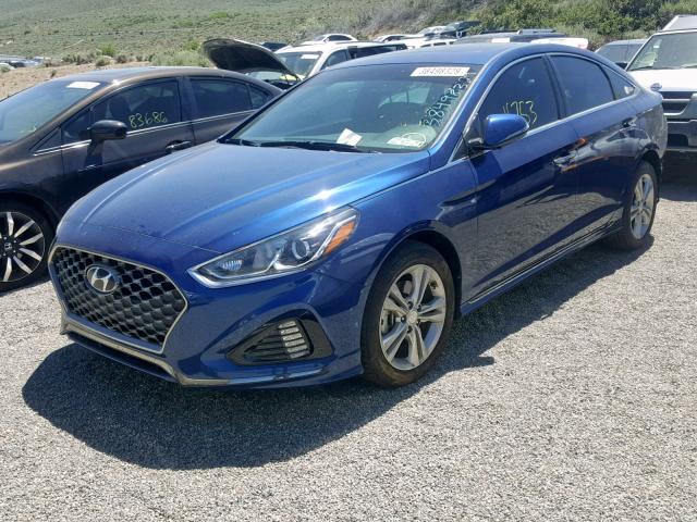 5NPE34AF1JH643209 - 2018 HYUNDAI SONATA SPO BLUE photo 2