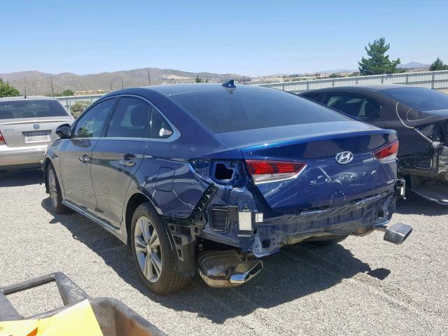 5NPE34AF1JH643209 - 2018 HYUNDAI SONATA SPO BLUE photo 3