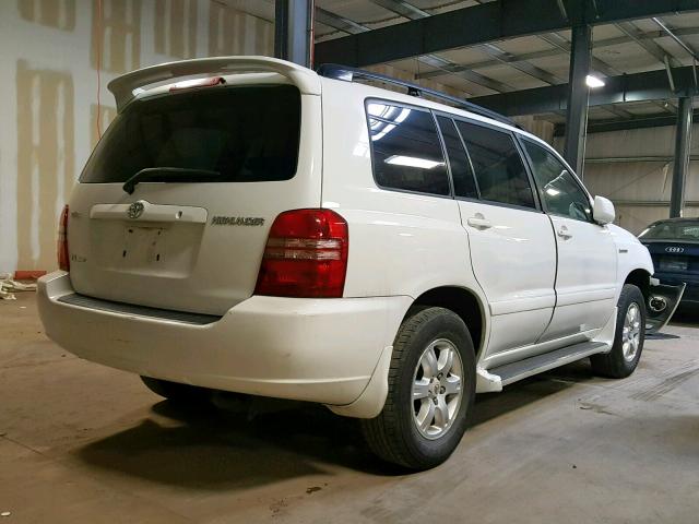 JTEHF21AX20066526 - 2002 TOYOTA HIGHLANDER WHITE photo 4