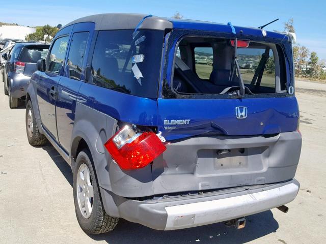 5J6YH28644L028737 - 2004 HONDA ELEMENT EX BLUE photo 3