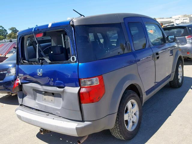 5J6YH28644L028737 - 2004 HONDA ELEMENT EX BLUE photo 4