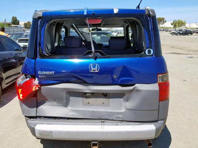 5J6YH28644L028737 - 2004 HONDA ELEMENT EX BLUE photo 9