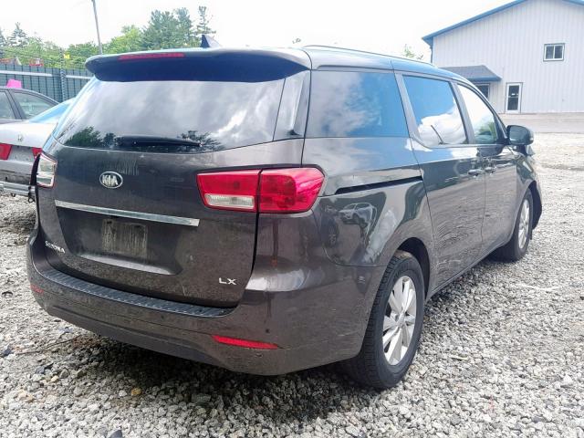 KNDMB5C12G6212371 - 2016 KIA SEDONA LX BROWN photo 4