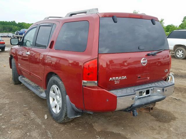 5N1AA08B06N723622 - 2006 NISSAN ARMADA SE RED photo 3