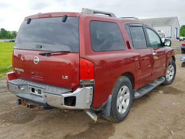 5N1AA08B06N723622 - 2006 NISSAN ARMADA SE RED photo 4