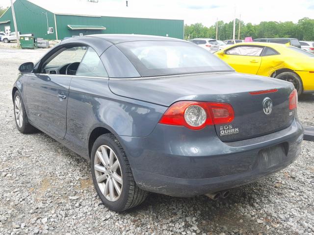 WVWBA71F37V022945 - 2007 VOLKSWAGEN EOS 2.0T GRAY photo 3