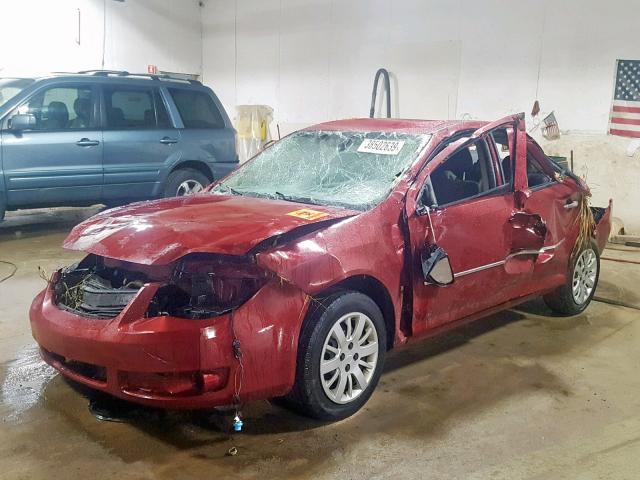 1G1AT58H197149629 - 2009 CHEVROLET COBALT LT RED photo 2