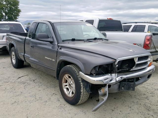 1B7GL42N92S676279 - 2002 DODGE DAKOTA SLT GRAY photo 1