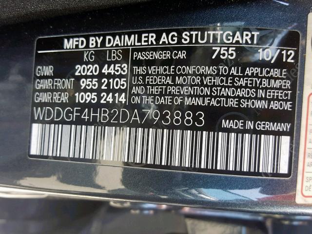 WDDGF4HB2DA793883 - 2013 MERCEDES-BENZ C 250 GRAY photo 10