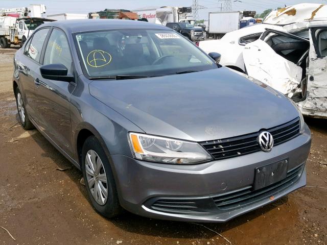 3VW2K7AJ2EM332266 - 2014 VOLKSWAGEN JETTA BASE GRAY photo 1