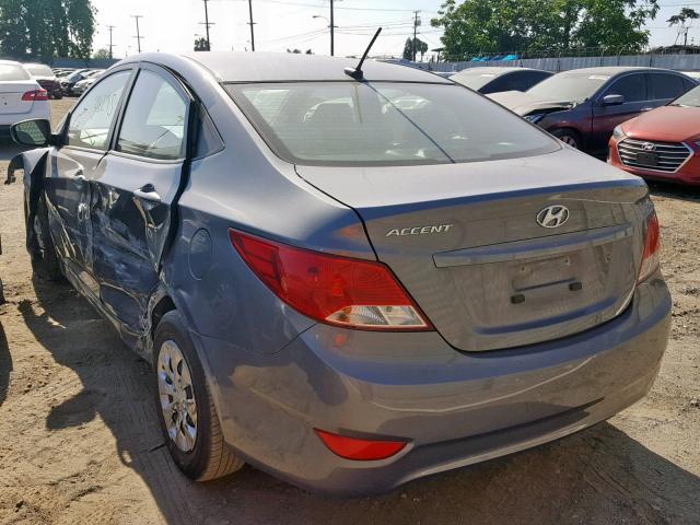 KMHCT4AE1HU322569 - 2017 HYUNDAI ACCENT SE GRAY photo 3