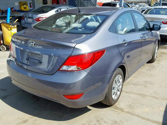 KMHCT4AE1HU322569 - 2017 HYUNDAI ACCENT SE GRAY photo 4