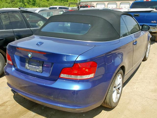 WBAUL7C58AVJ78443 - 2010 BMW 128 I BLUE photo 4