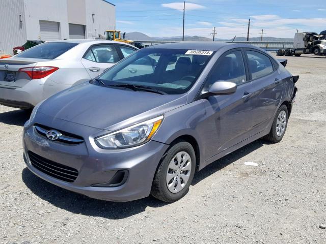 KMHCT4AE6GU124309 - 2016 HYUNDAI ACCENT SE GRAY photo 2