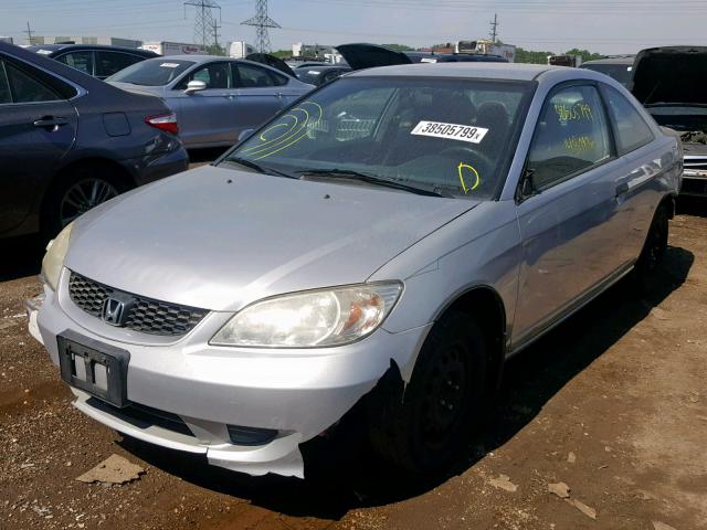 1HGEM22184L070122 - 2004 HONDA CIVIC DX V SILVER photo 2