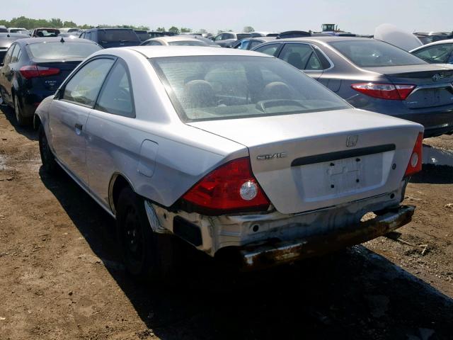 1HGEM22184L070122 - 2004 HONDA CIVIC DX V SILVER photo 3