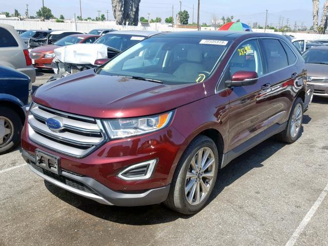 2FMPK3K85HBC09883 - 2017 FORD EDGE TITAN RED photo 2