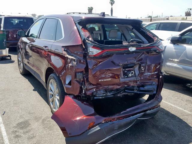 2FMPK3K85HBC09883 - 2017 FORD EDGE TITAN RED photo 3