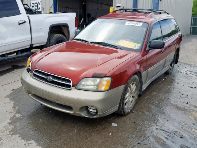 4S3BH675527617765 - 2002 SUBARU LEGACY OUT RED photo 2