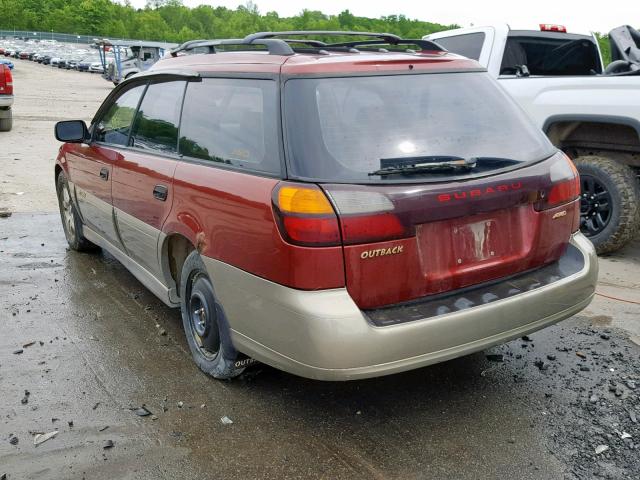 4S3BH675527617765 - 2002 SUBARU LEGACY OUT RED photo 3