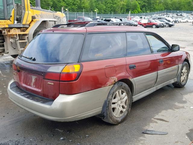 4S3BH675527617765 - 2002 SUBARU LEGACY OUT RED photo 4