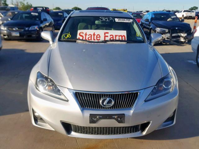 JTHBF5C20C5160693 - 2012 LEXUS IS 250 SILVER photo 9