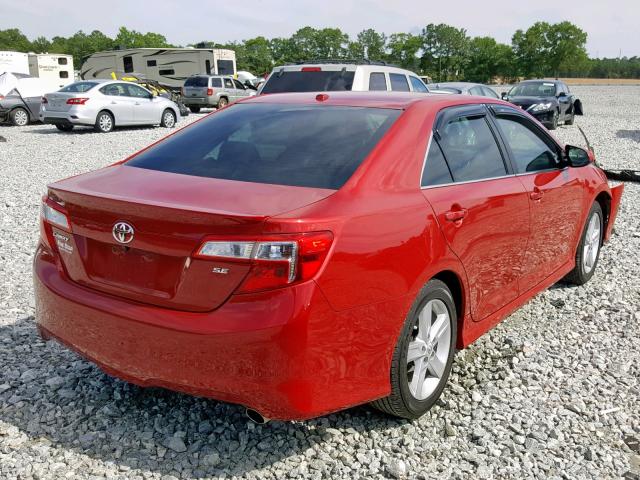 4T1BF1FK9CU533818 - 2012 TOYOTA CAMRY BASE RED photo 4