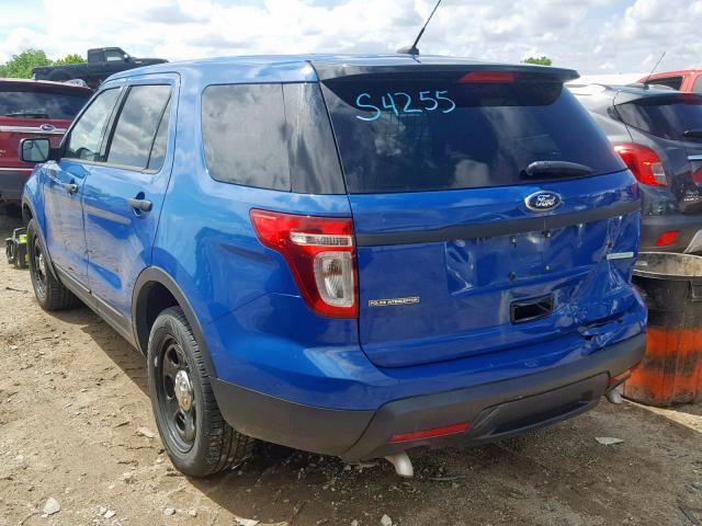 1FM5K8AT3EGC14160 - 2014 FORD EXPLORER P BLUE photo 3