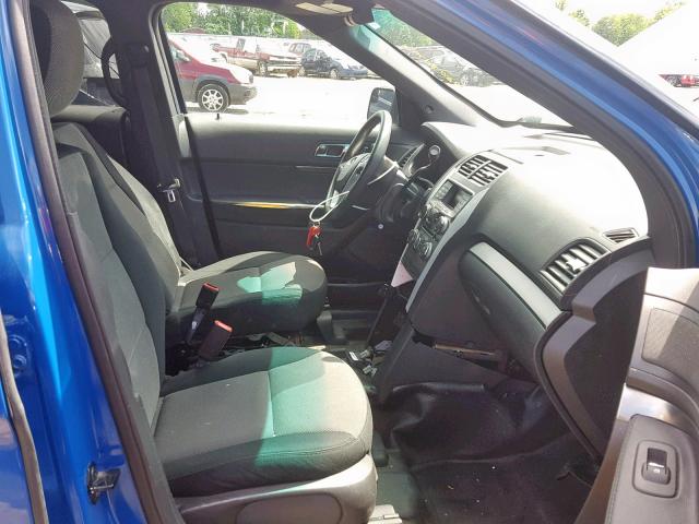 1FM5K8AT3EGC14160 - 2014 FORD EXPLORER P BLUE photo 5