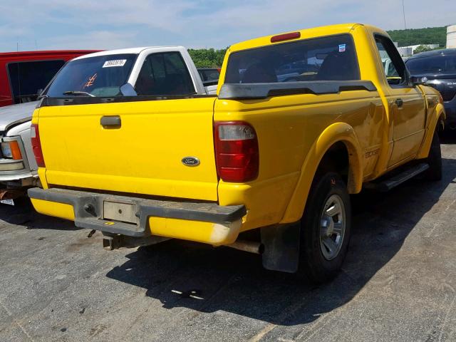 1FTYR10U62PB53154 - 2002 FORD RANGER YELLOW photo 4