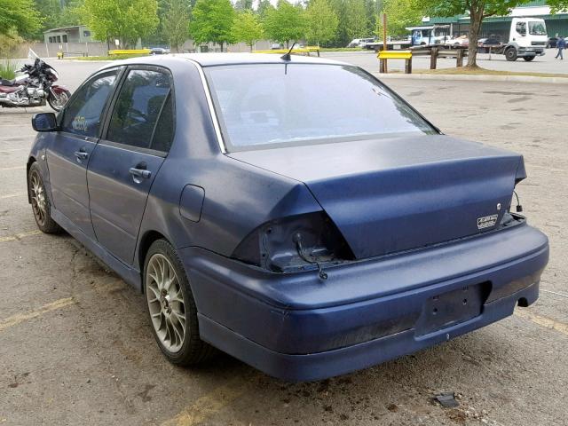 JA3AJ26E72U014214 - 2002 MITSUBISHI LANCER ES BLUE photo 3