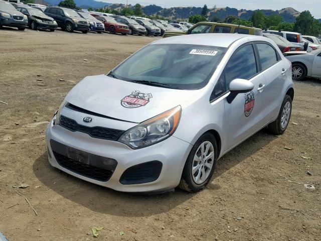 KNADM5A33D6190596 - 2013 KIA RIO LX SILVER photo 2