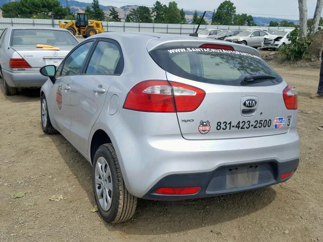 KNADM5A33D6190596 - 2013 KIA RIO LX SILVER photo 3