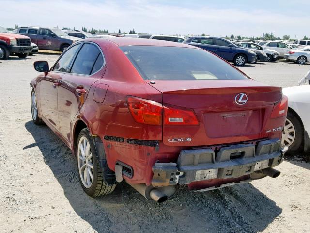 JTHCK262362001358 - 2006 LEXUS IS 250 RED photo 3