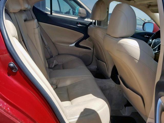 JTHCK262362001358 - 2006 LEXUS IS 250 RED photo 6