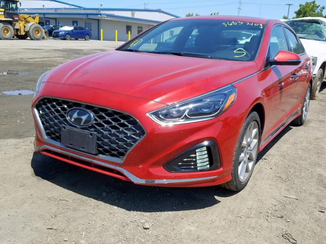 5NPE34AB2JH695543 - 2018 HYUNDAI SONATA SPO RED photo 2