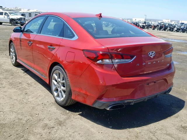 5NPE34AB2JH695543 - 2018 HYUNDAI SONATA SPO RED photo 3