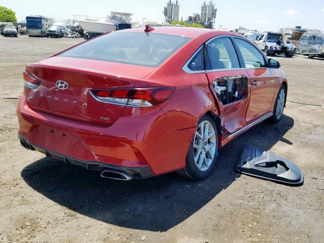 5NPE34AB2JH695543 - 2018 HYUNDAI SONATA SPO RED photo 4