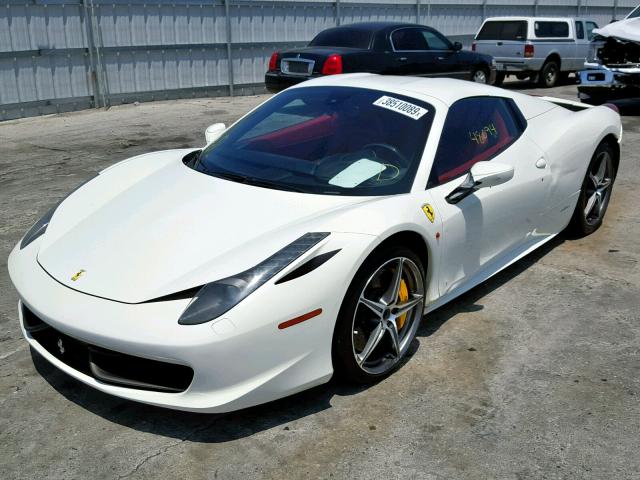 ZFF68NHA2D0189397 - 2013 FERRARI 458 SPIDER WHITE photo 2