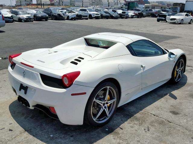 ZFF68NHA2D0189397 - 2013 FERRARI 458 SPIDER WHITE photo 4