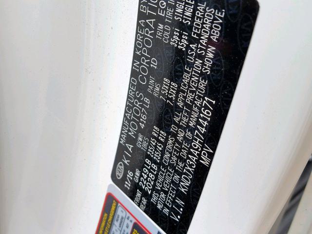KNDJX3AA9H7441671 - 2017 KIA SOUL ! Ağ foto 10