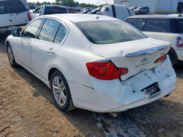 JN1CV6AP9DM715227 - 2013 INFINITI G37 BASE WHITE photo 3