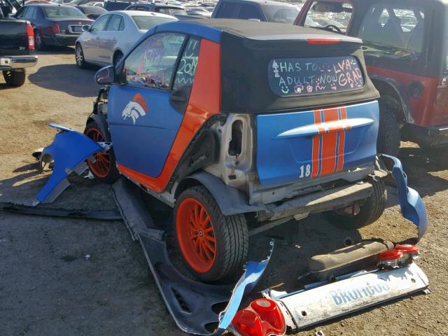 WMEEK31X48K143435 - 2008 SMART FORTWO PAS 蓝色 照片 3