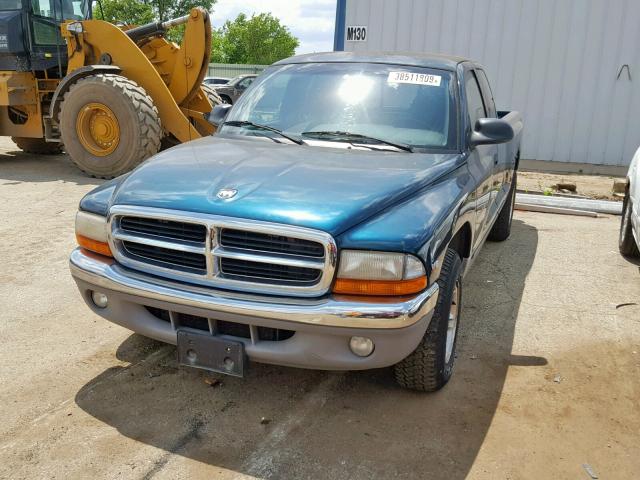 1B7GL22X4WS749408 - 1998 DODGE DAKOTA GREEN photo 2