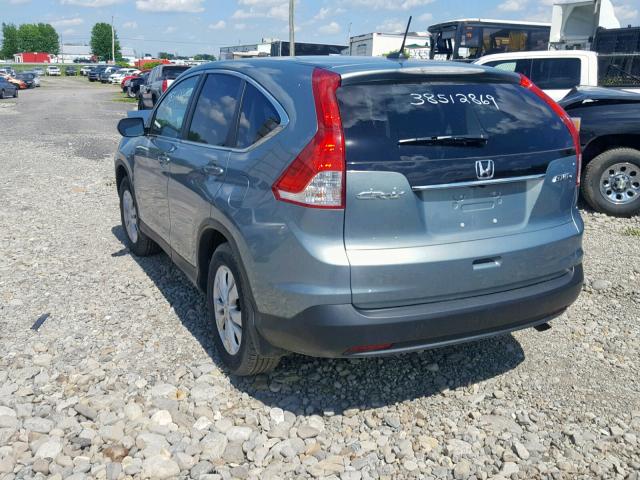 5J6RM4H74CL801497 - 2012 HONDA CR-V EXL GREEN photo 3