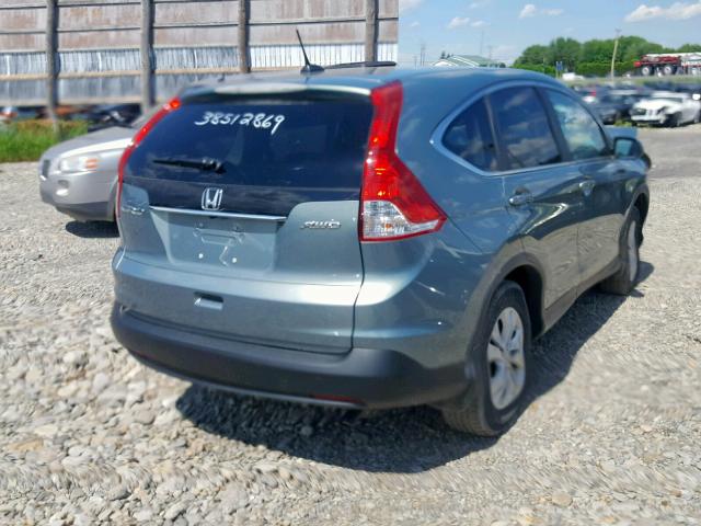 5J6RM4H74CL801497 - 2012 HONDA CR-V EXL GREEN photo 4