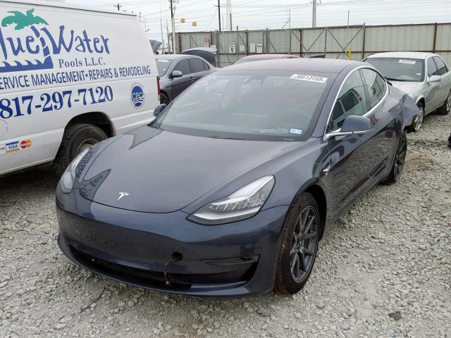 5YJ3E1EA2JF033574 - 2018 TESLA MODEL 3 BLUE photo 2