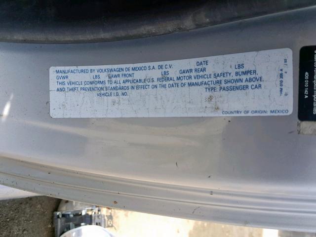 3VWCK21YX3M316172 - 2003 VOLKSWAGEN NEW BEETLE ვერცხლისფერი ფოტო 10